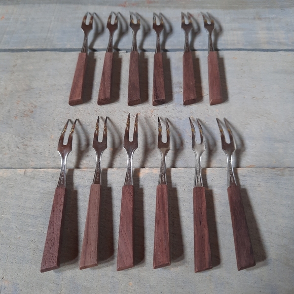 Vintage Mini Cocktail Forks Appetizer Bar Hors D'oeuvre - Picture 6 of 14